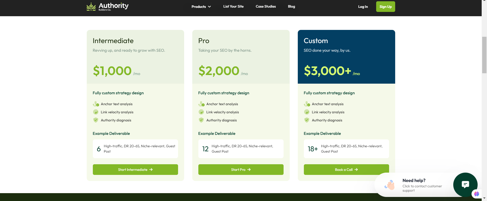 Authority Builders link building agency pricing